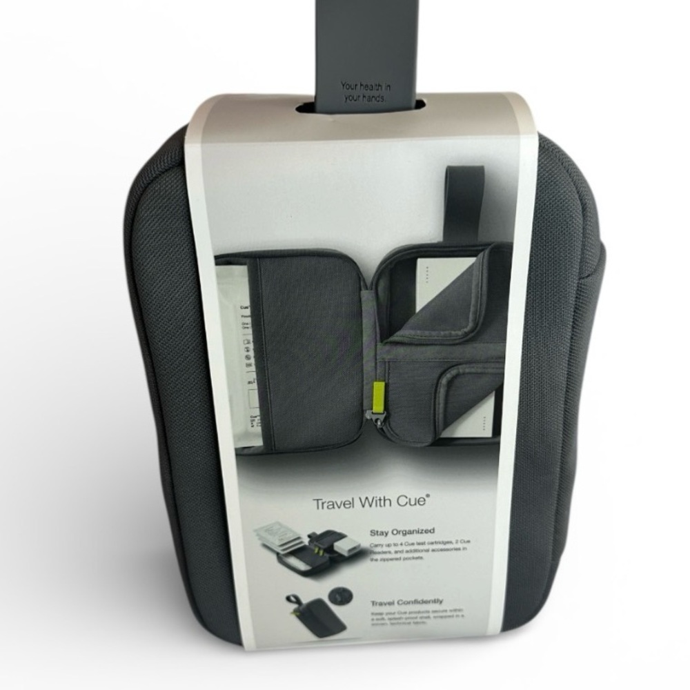 Cue Charcoal Travel Case for cables or accessories zip closure